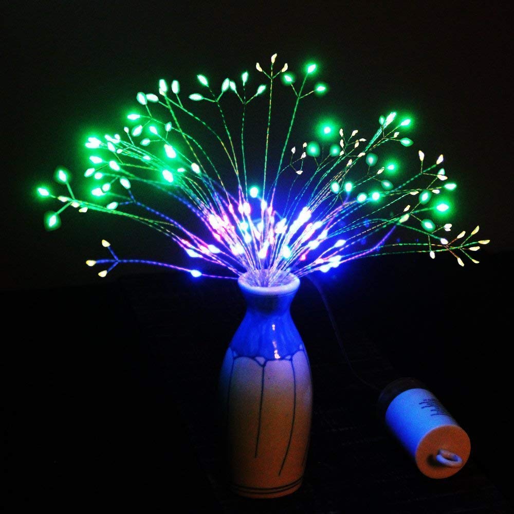 2 Pack 198 Bright Remote Control Explosion Star LED Fireworks Light Multicolor