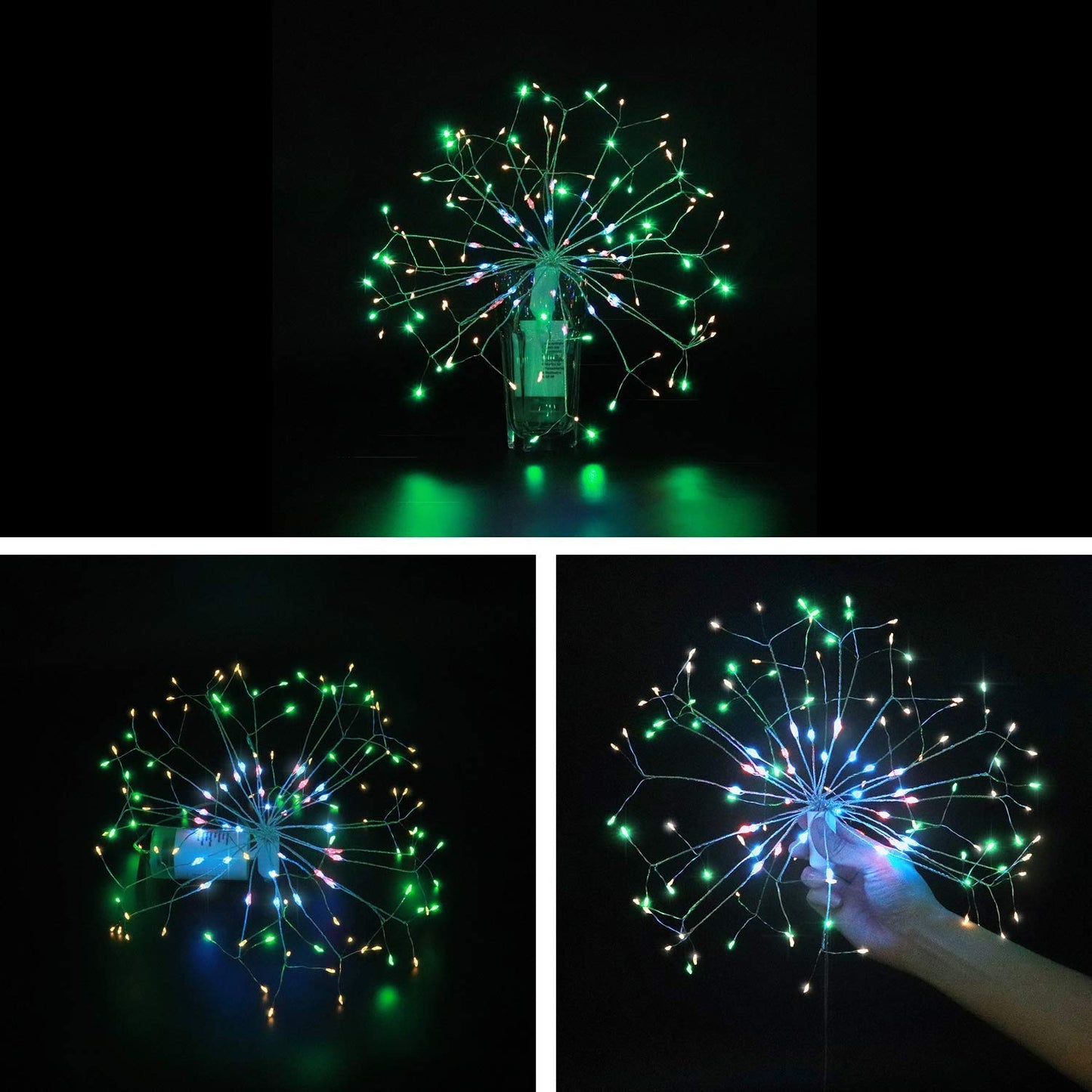 2 Pack 198 Bright Remote Control Explosion Star LED Fireworks Light Multicolor