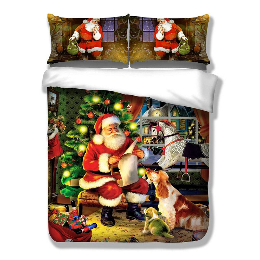 3PCS Christmas Comfort Bedding Sets Santa