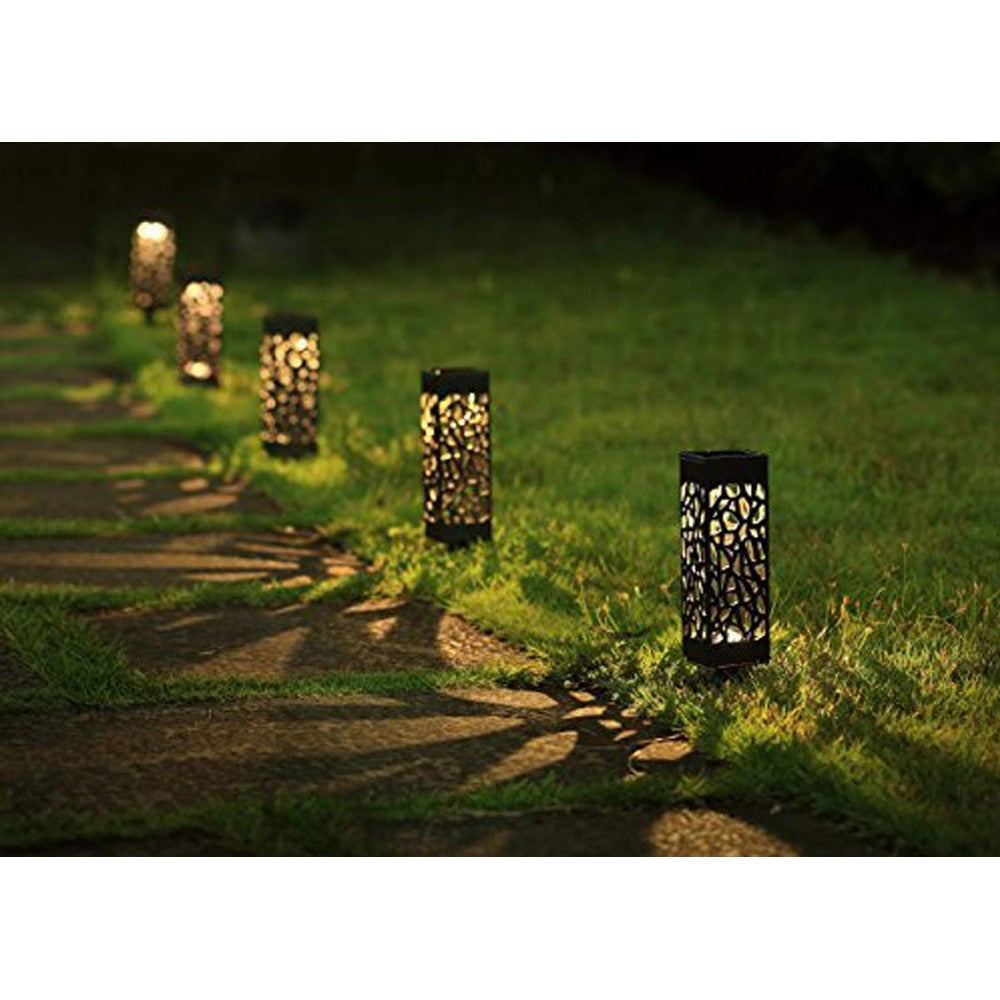 4 Pcs Solar Powered LED Garden Lights Warm White