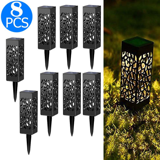 8 Pcs Solar Powered LED Garden Lights Warm White