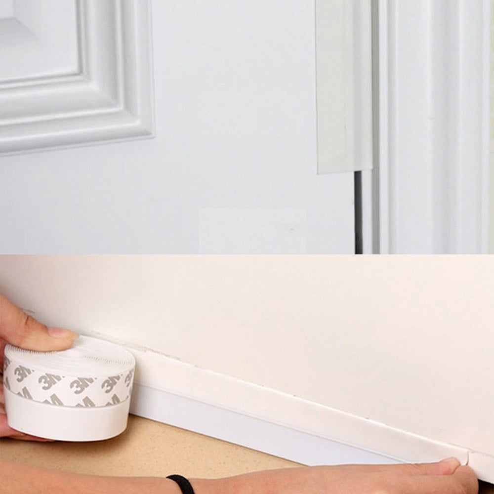 4 Rollers 25mmx1m  Home Decor Draft Strips Door Draft Stopper Under Door Seal for Soundproof-White