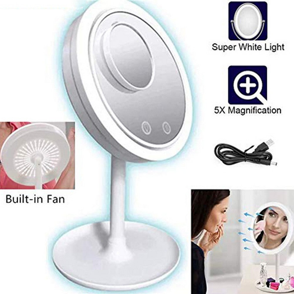 5 in 1 Touch Sensor LED Mirror Built in Fan