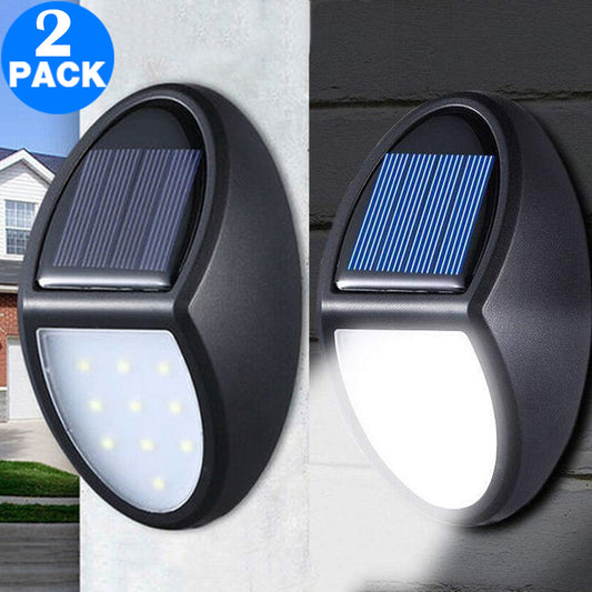 2 Pack 10 LED Waterproof Solar Power Wall Lights