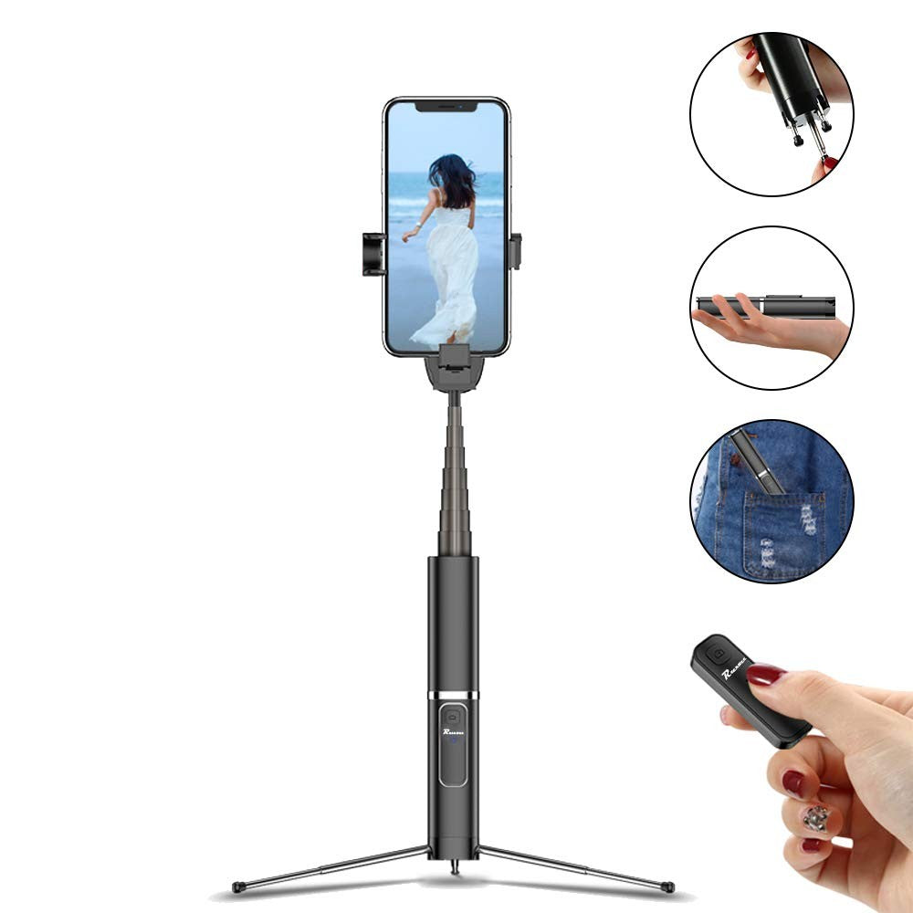 Wireless Remote Bluetooth Selfie Stick with Tripod Stand