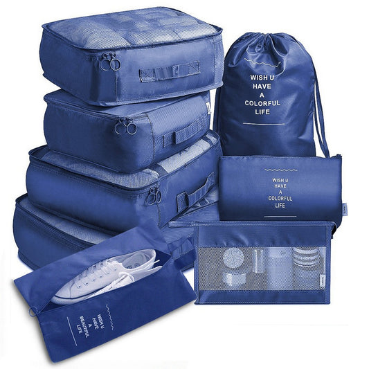 8PCS Travel Luggage Packing Cubes Organizers Set Navy