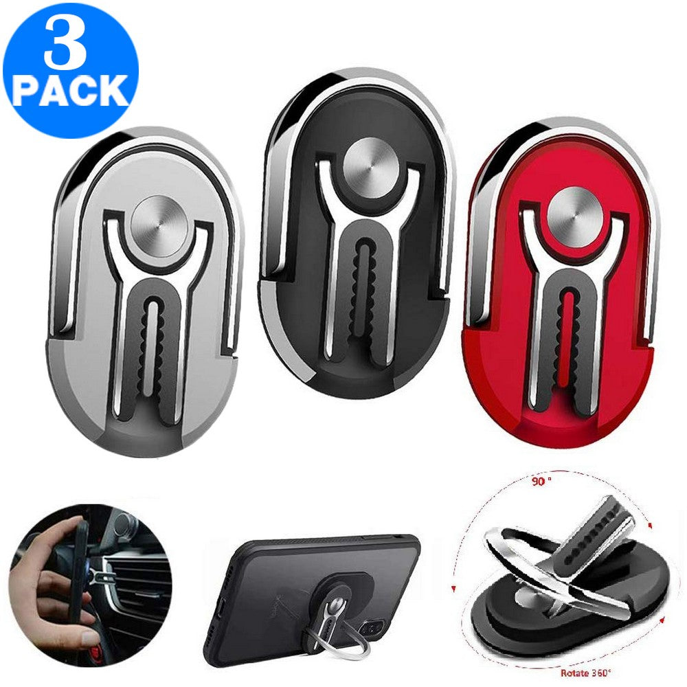 3 Pack 360 Degree Rotation Multipurpose Car Mobile Phone Holders with Phone Ring Holder