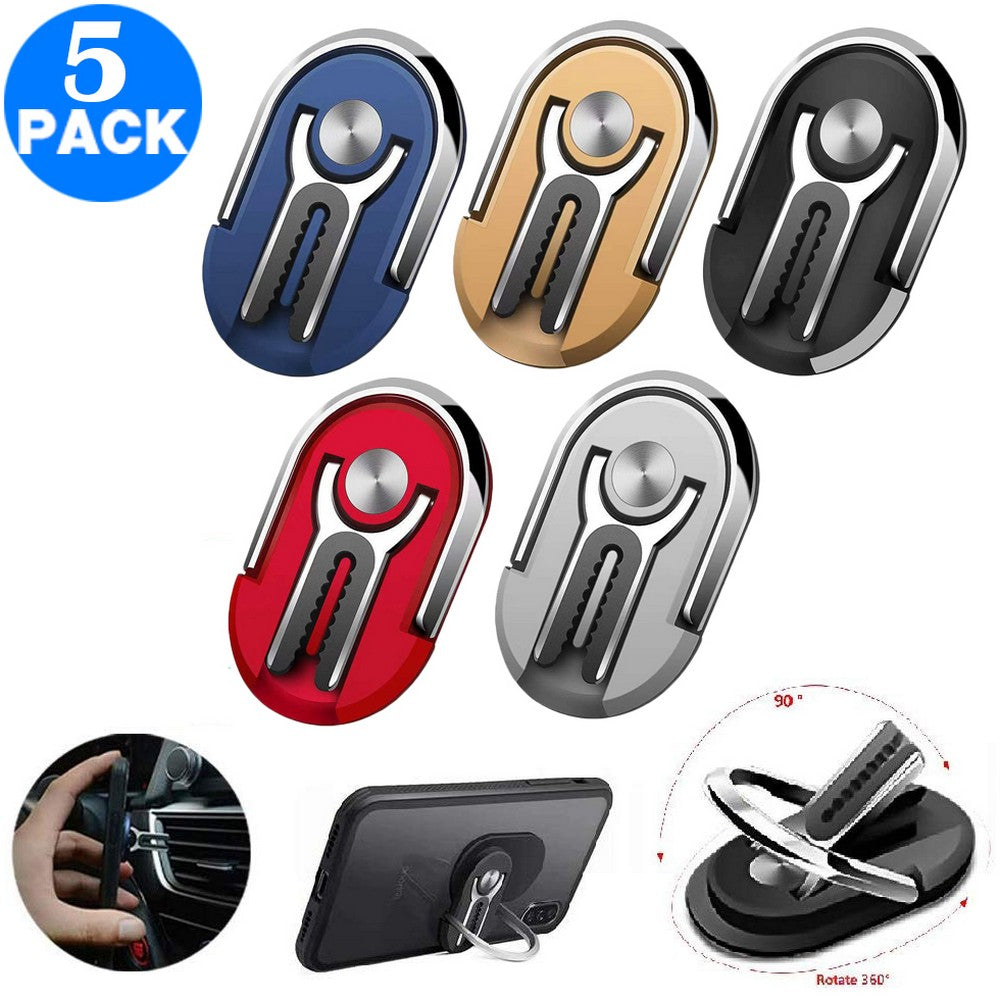 5 Pack 360 Degree Rotation Multipurpose Car Mobile Phone Holders with Phone Ring Holder